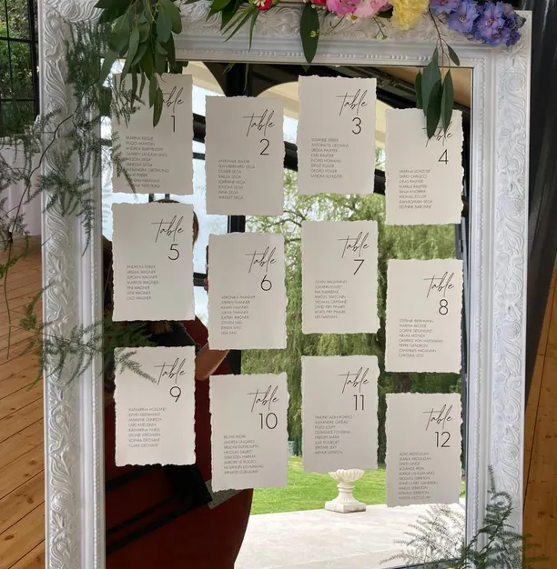 Miniature : Plan de Table Mariage en Papier Coton – Bords Déchirés à la Main