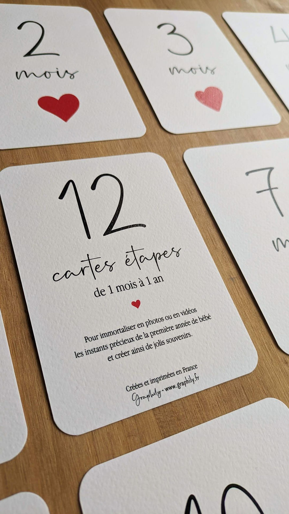 Miniature : Cartes Etapes Bébé - Collection "Mon petit coeur"