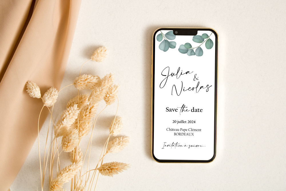 Save The Date numérique - Eucalyptus