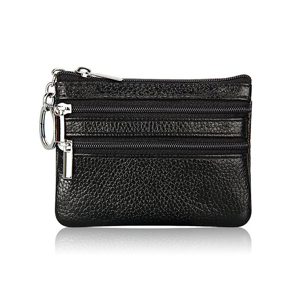 Thumbnail: PU Leather Money Coin Purse 2024 New with Key Ring Waterproof Pocket Purse Zippe