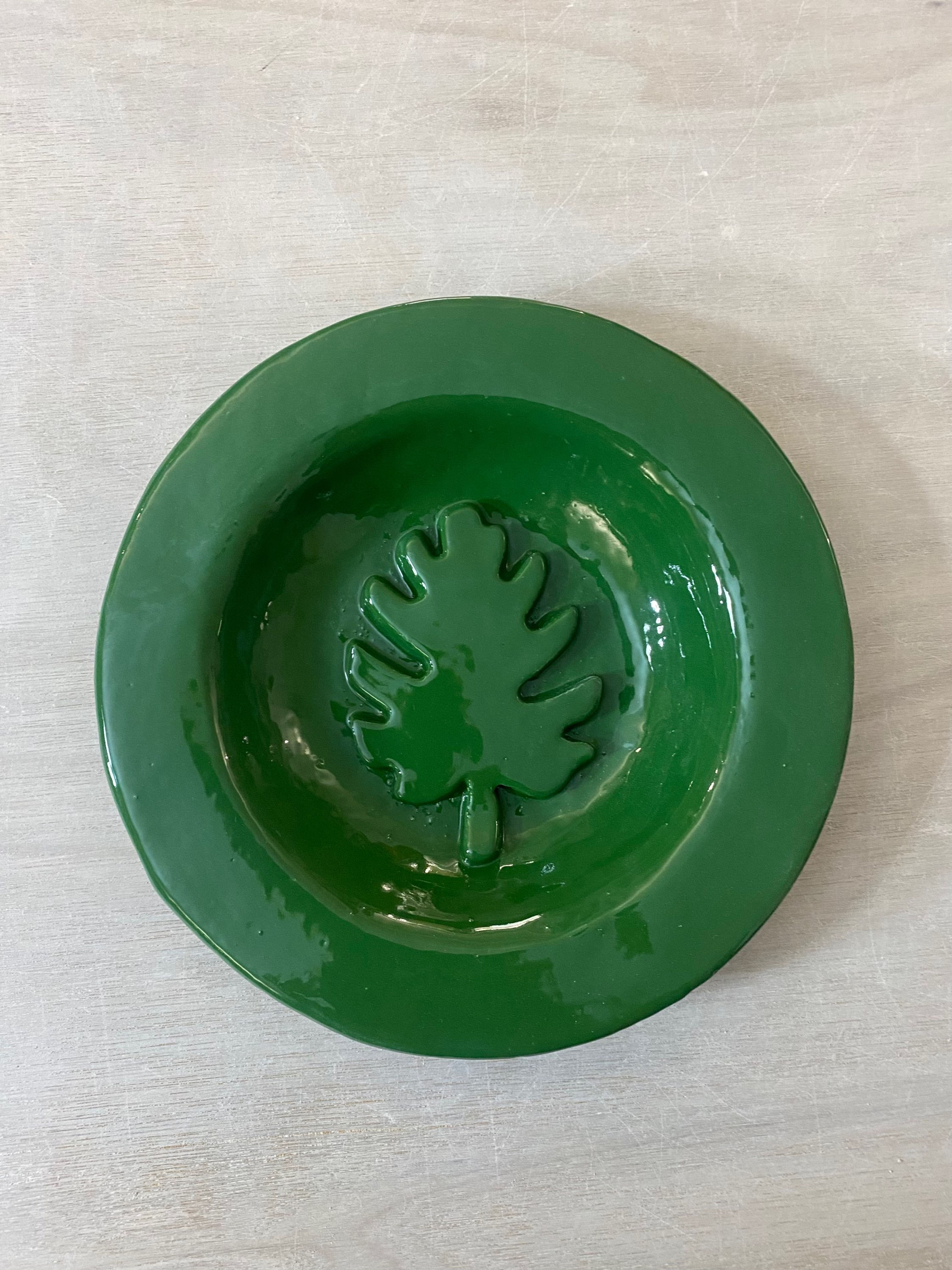 Coupelle ronde feuille de monstera 