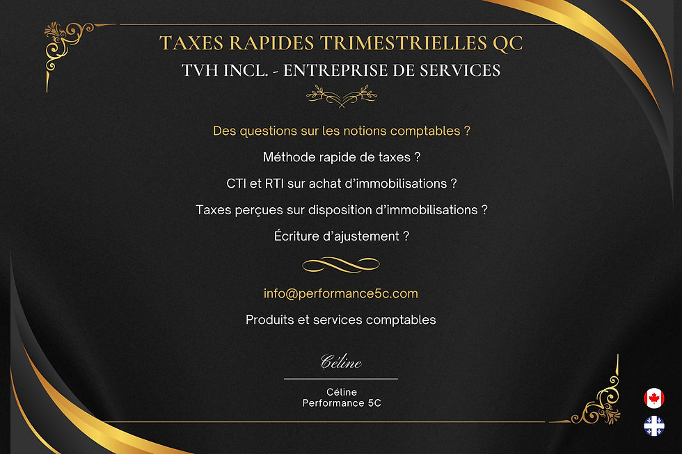 Miniature : Taxes rapides TPSTVH-TVQ trimestrielles Québec entreprise de services