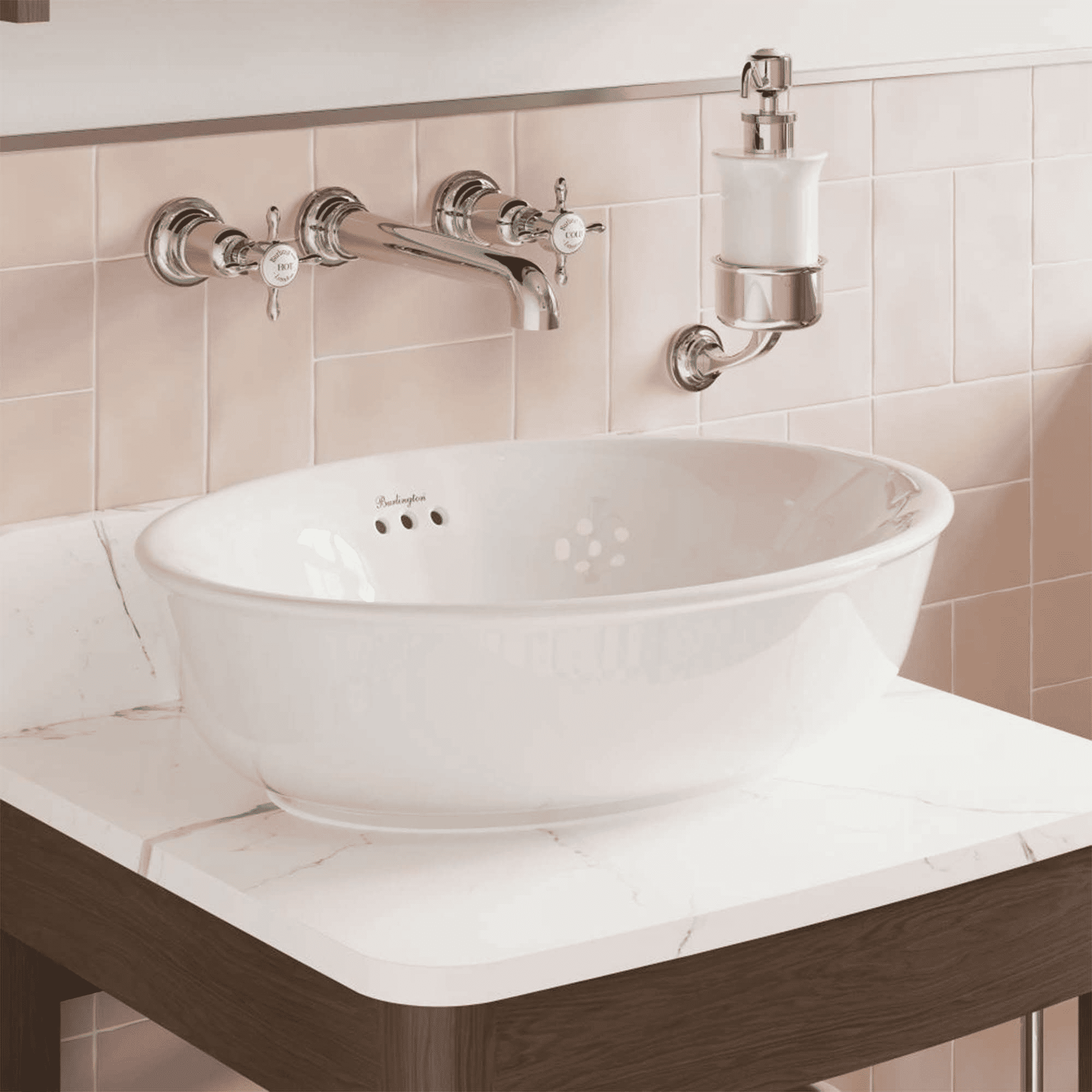 Burlington Guild Countertop Basin Oval Gloss White
