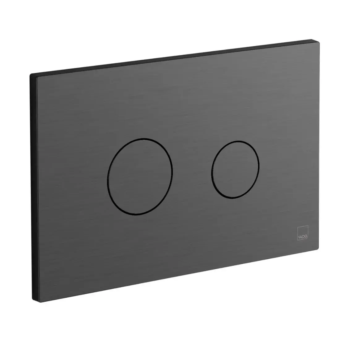 Vado Round Button Flush Plate - Brushed Black