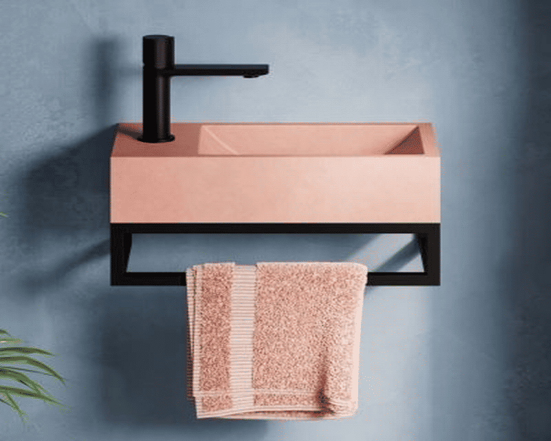 Thumbnail: Entero 400mm Wall Mounted Concrete Basin Spring Green