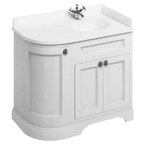 Thumbnail: Burlington 980mm 3 Door Floorstanding Vanity Unit with Worktop and Basin