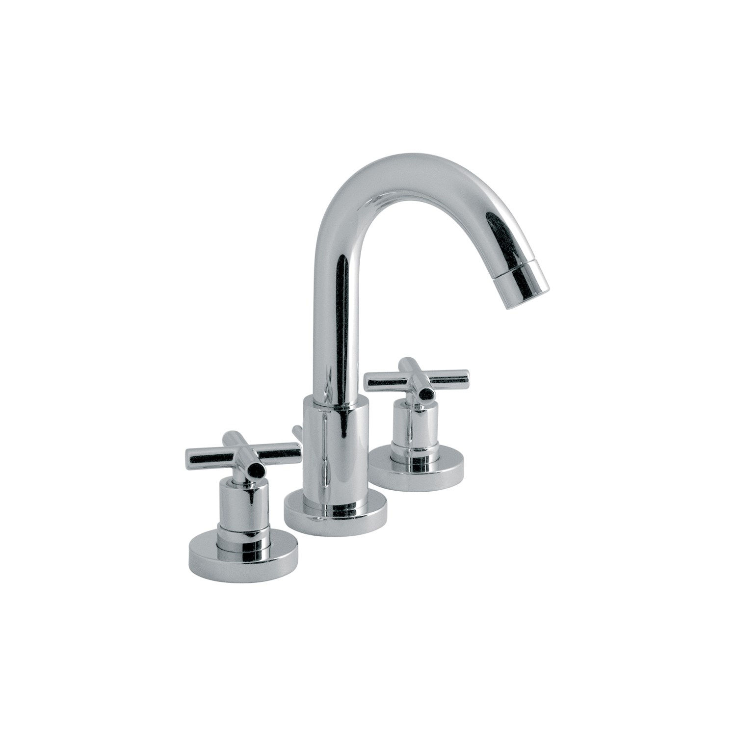 Vado Elements Deck Mounted 3 Hole Bath Filler Tap with Curved Spout
