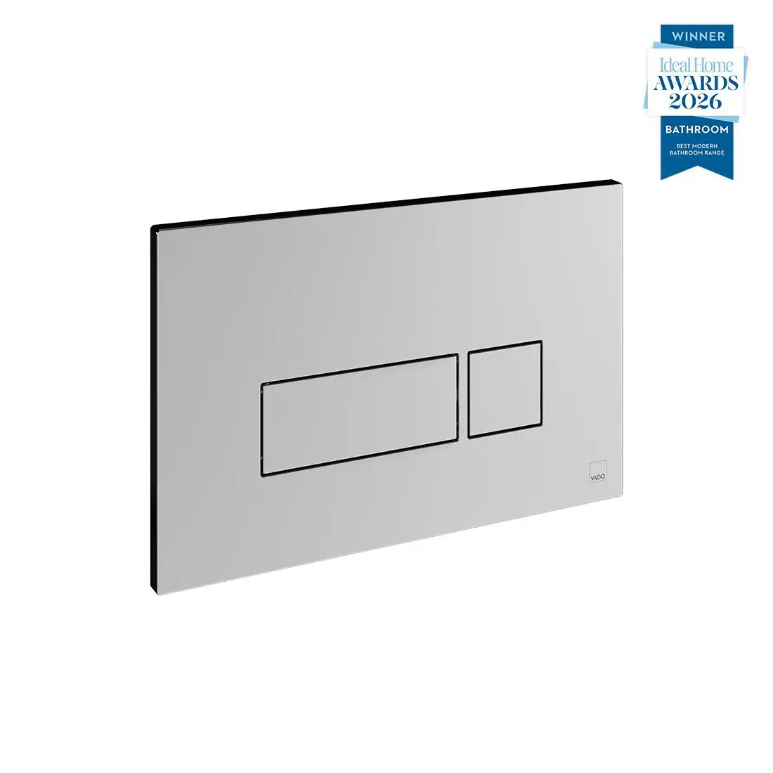 Vado Square Button Flush Plate - Chrome