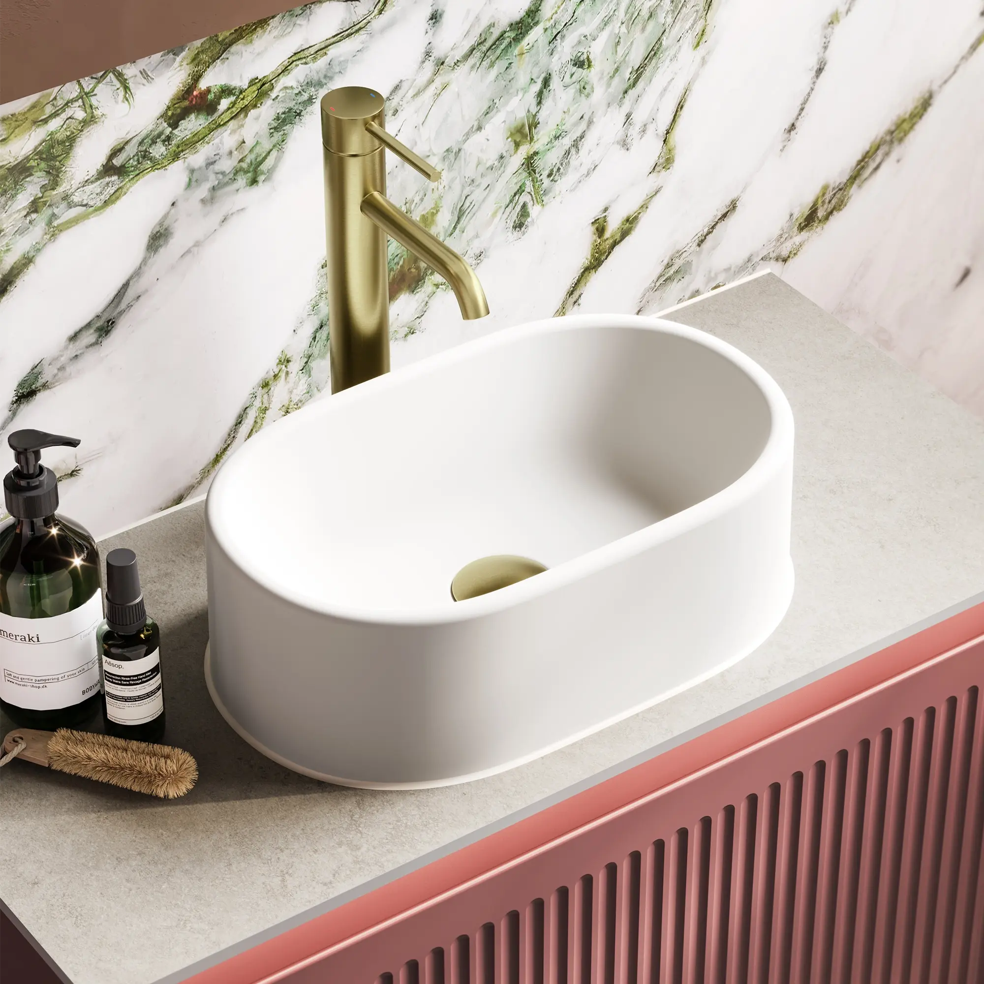 HiB Romy Matt White Countertop Basin