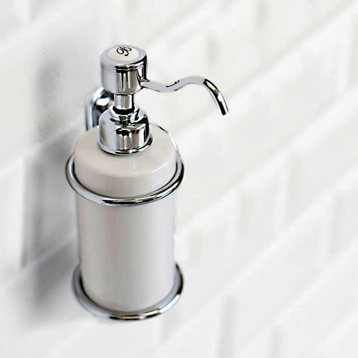 Burlington Wall Mounted Single Liquid Soap Dispenser - Chrome