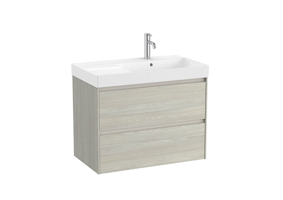 Thumbnail: Roca Ona Base Unit With Two Drawers And Right Hand Basin - 800mm