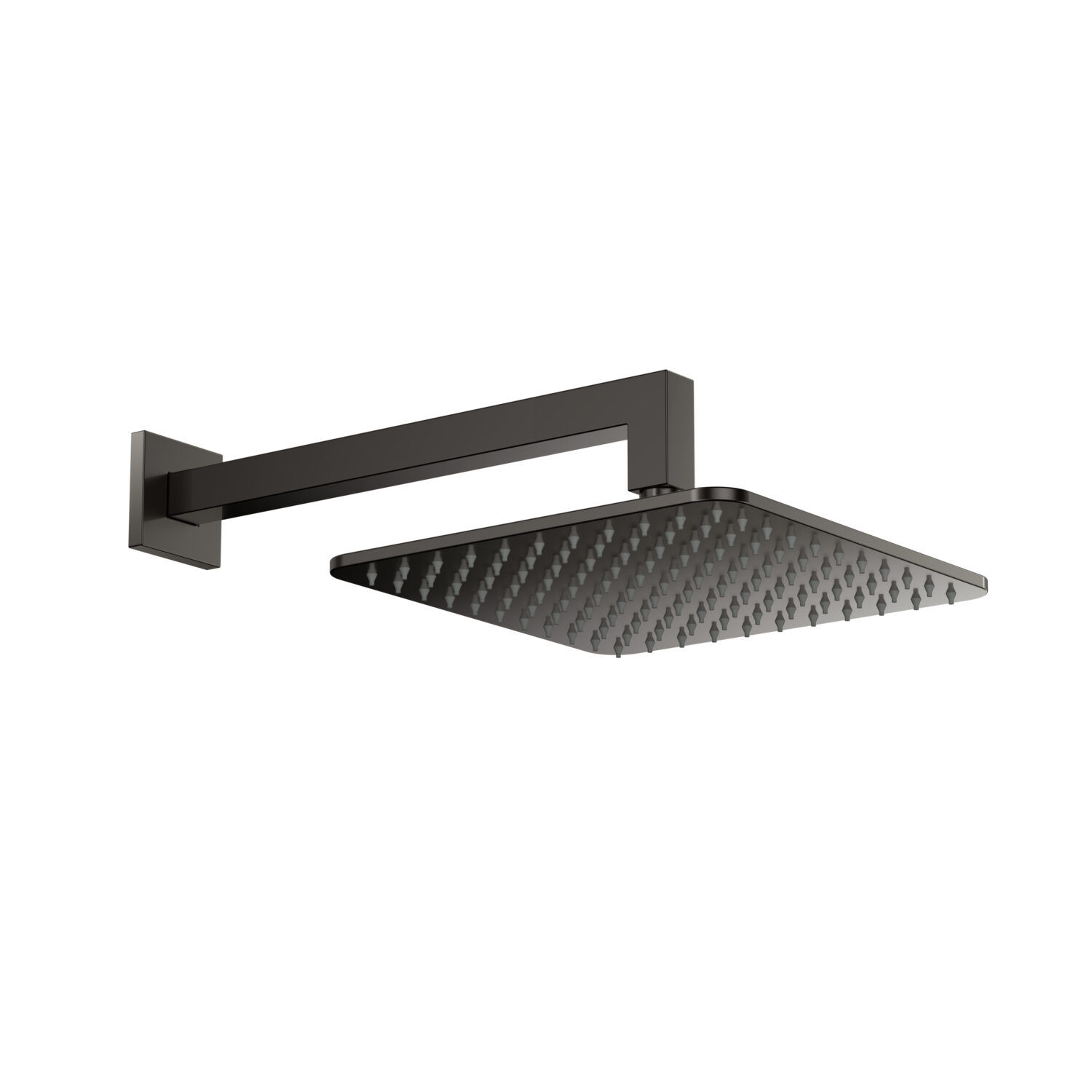 Bathworks Essentials Square Shower Arm & Head Gunmetal