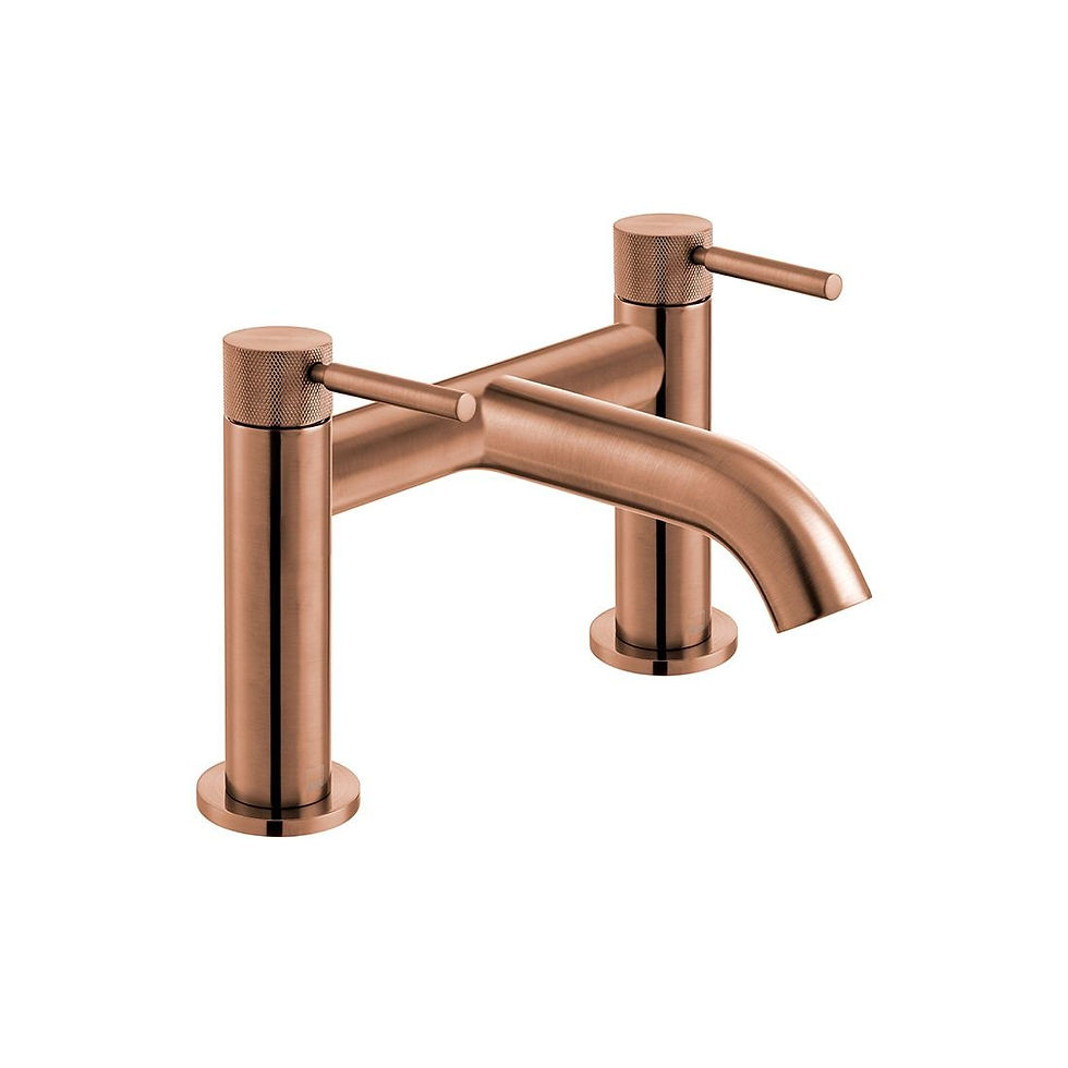 Thumbnail: Vado Individual Origins Deck Mounted Bath Filler with Knurled Handles