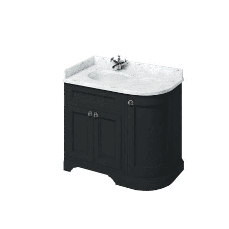 Thumbnail: Burlington 980mm 3 Door Floorstanding Vanity Unit with Worktop and Basin