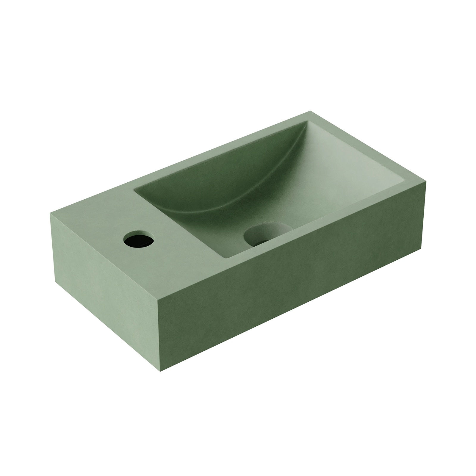 Entero 400mm Wall Mounted Concrete Basin Spring Green