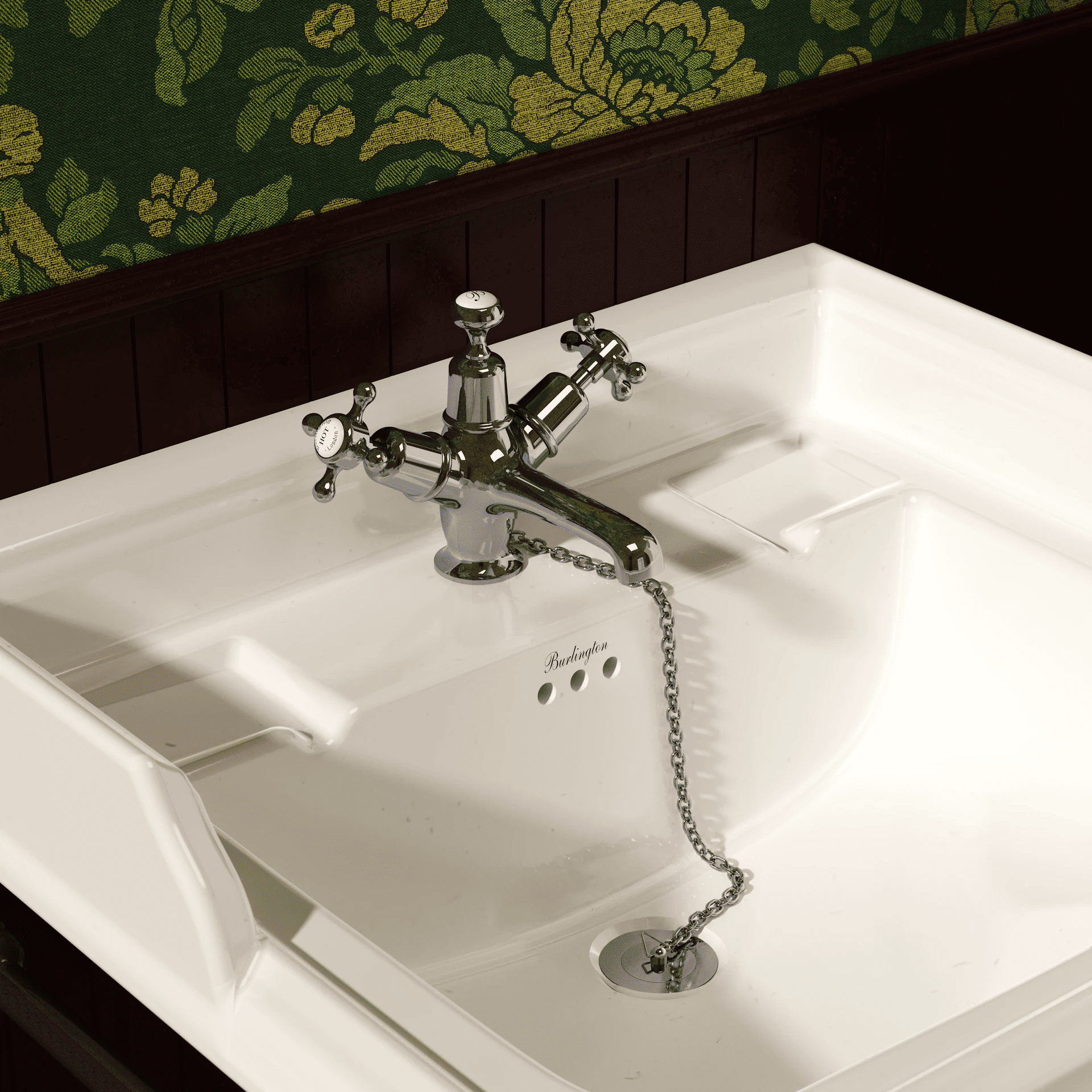 Burlington Claremont Deck Mounted Basin Mixer - Chrome
