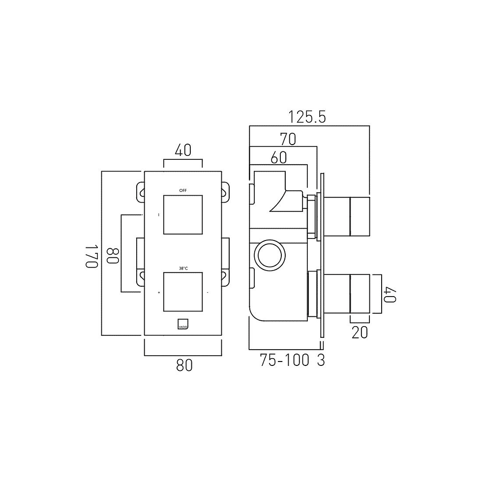 Thumbnail: Vado Tablet Notion Vertical 1 Outlet Concealed Shower Valve