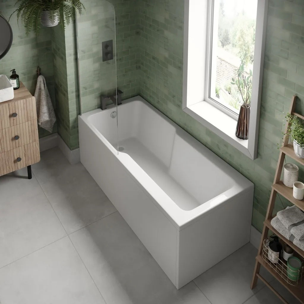 Evolve Contemporary Straight Shower Bath 1700 x 750mm