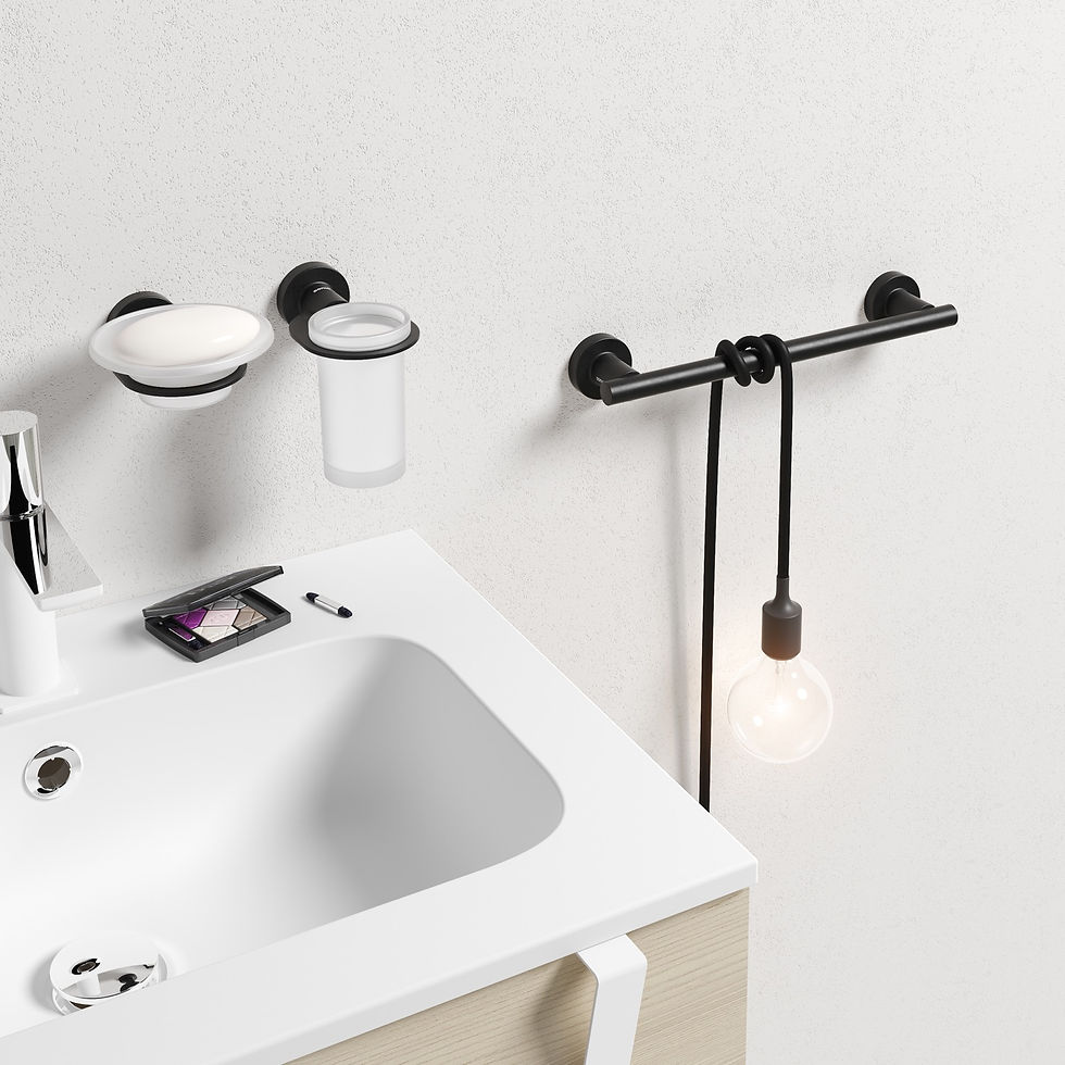 Thumbnail: Sonia Tecno Project Bathroom Toilet Brush Set Black