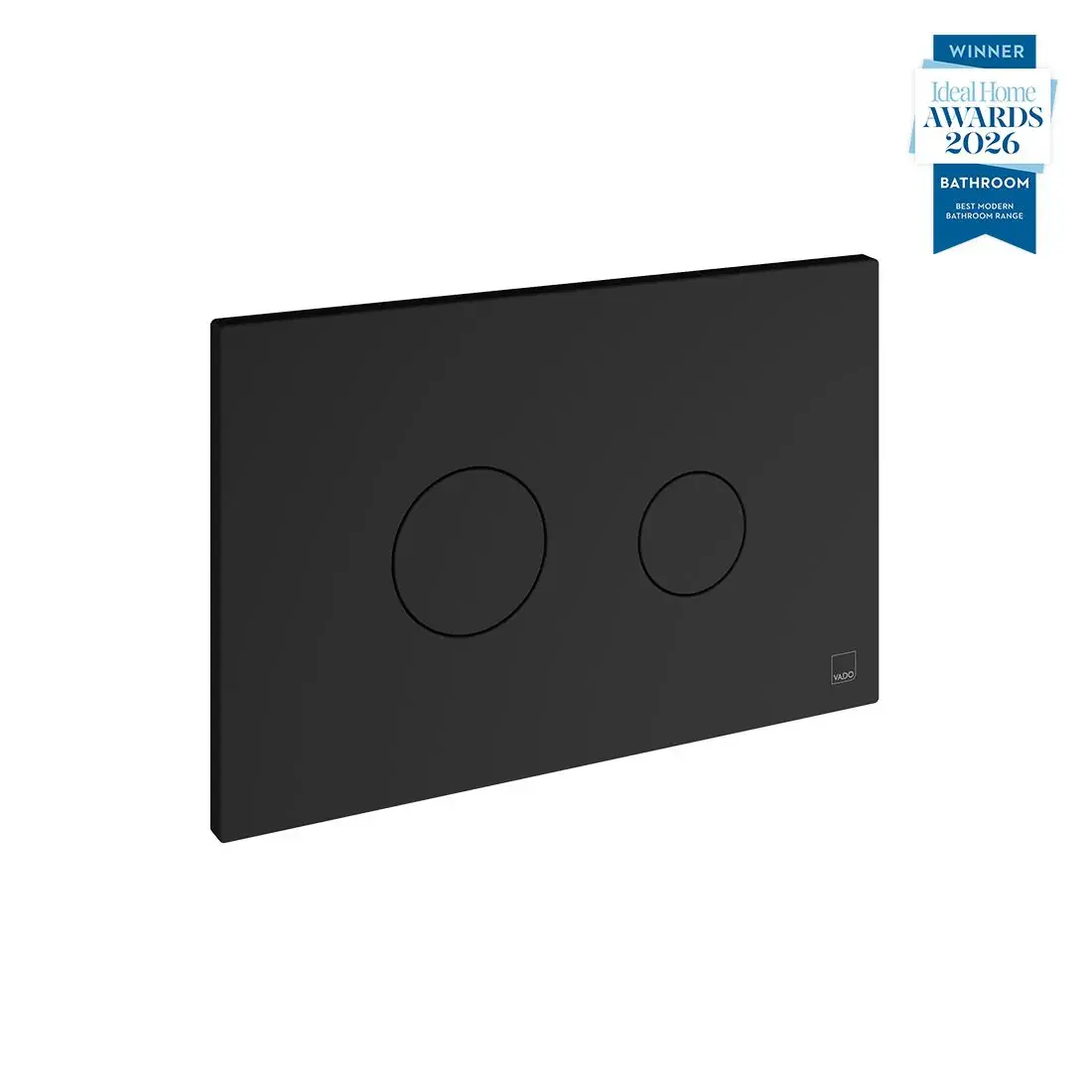 Vado Round Button Flush Plate - Matt Black