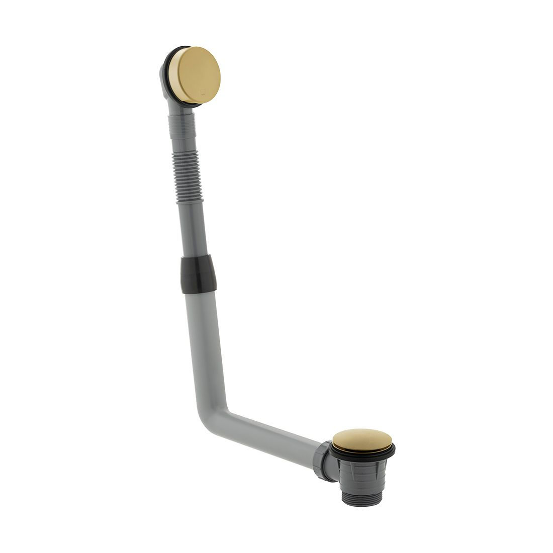 VADO Round Click Clack Bath Waste & Overflow Satin Brass