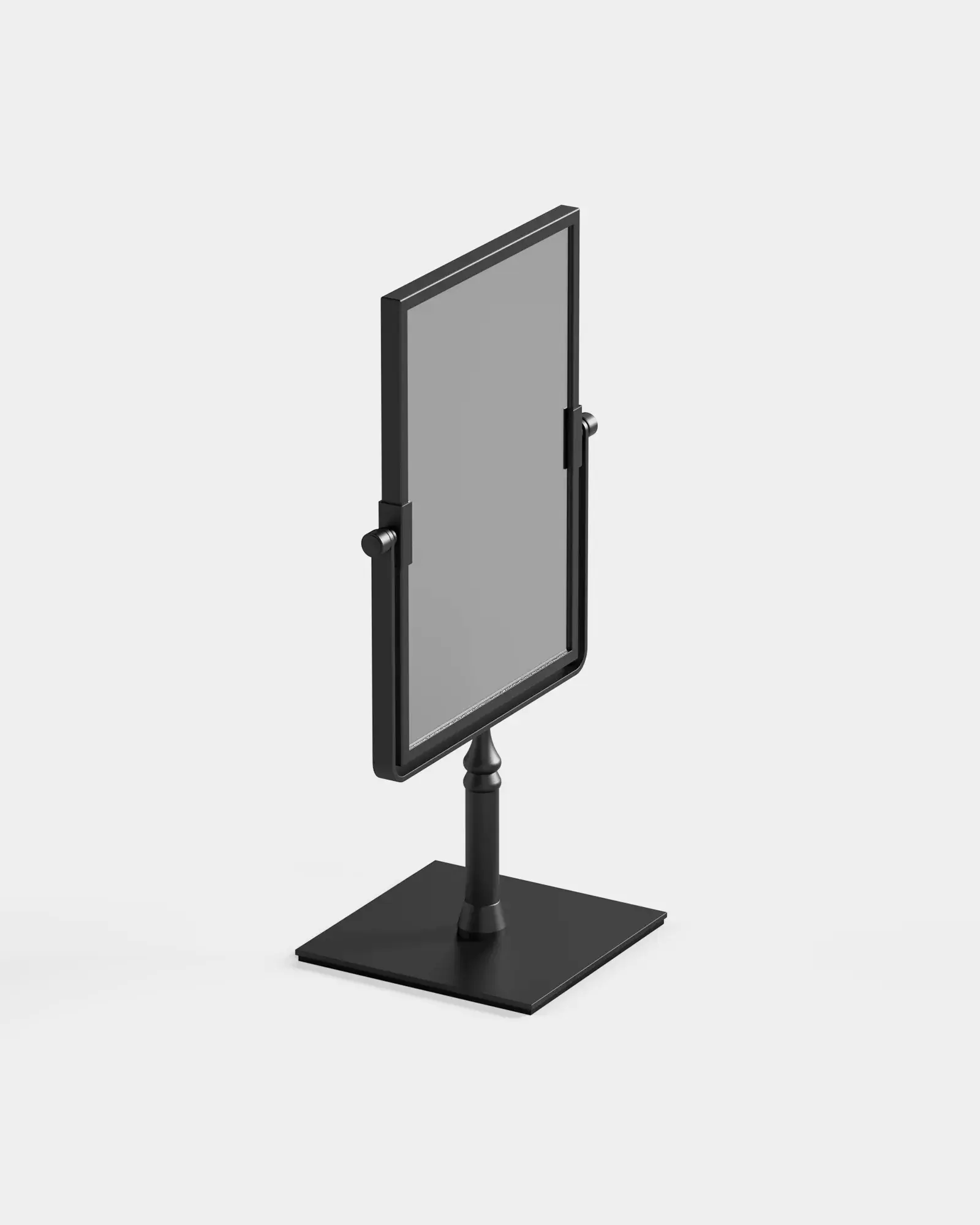 Sonia Lux Square Countertop 3x Magnifying Mirror - Black