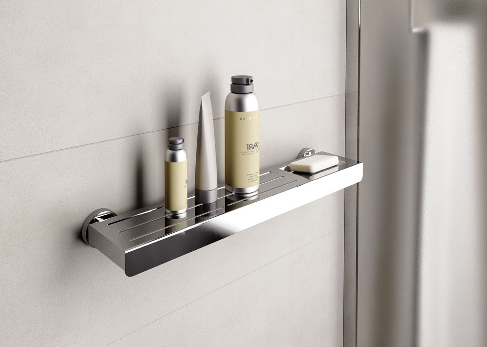 Sonia Tecno Project Stainless Steel Shelf 50cm Polished Stainless Steel