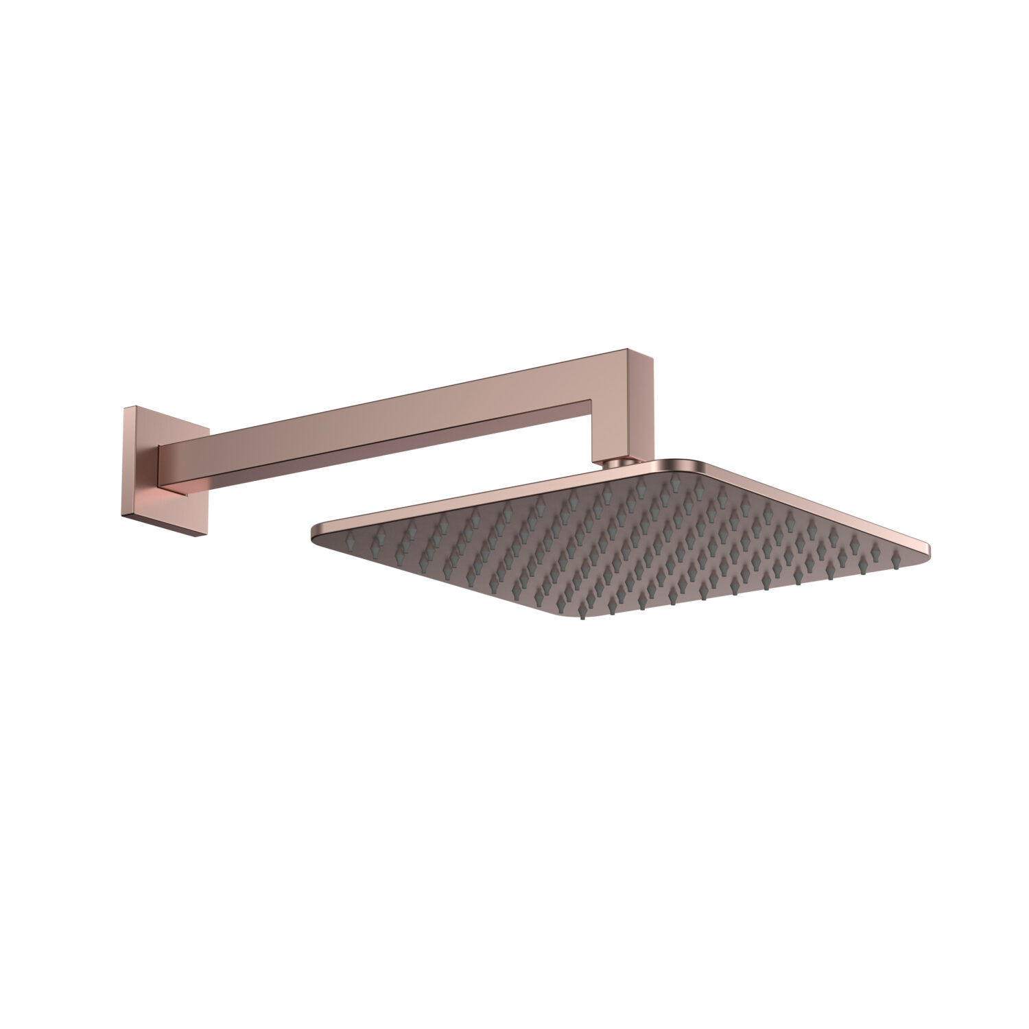 Bathworks Essentials Square Shower Arm & Head Brushed Bronze