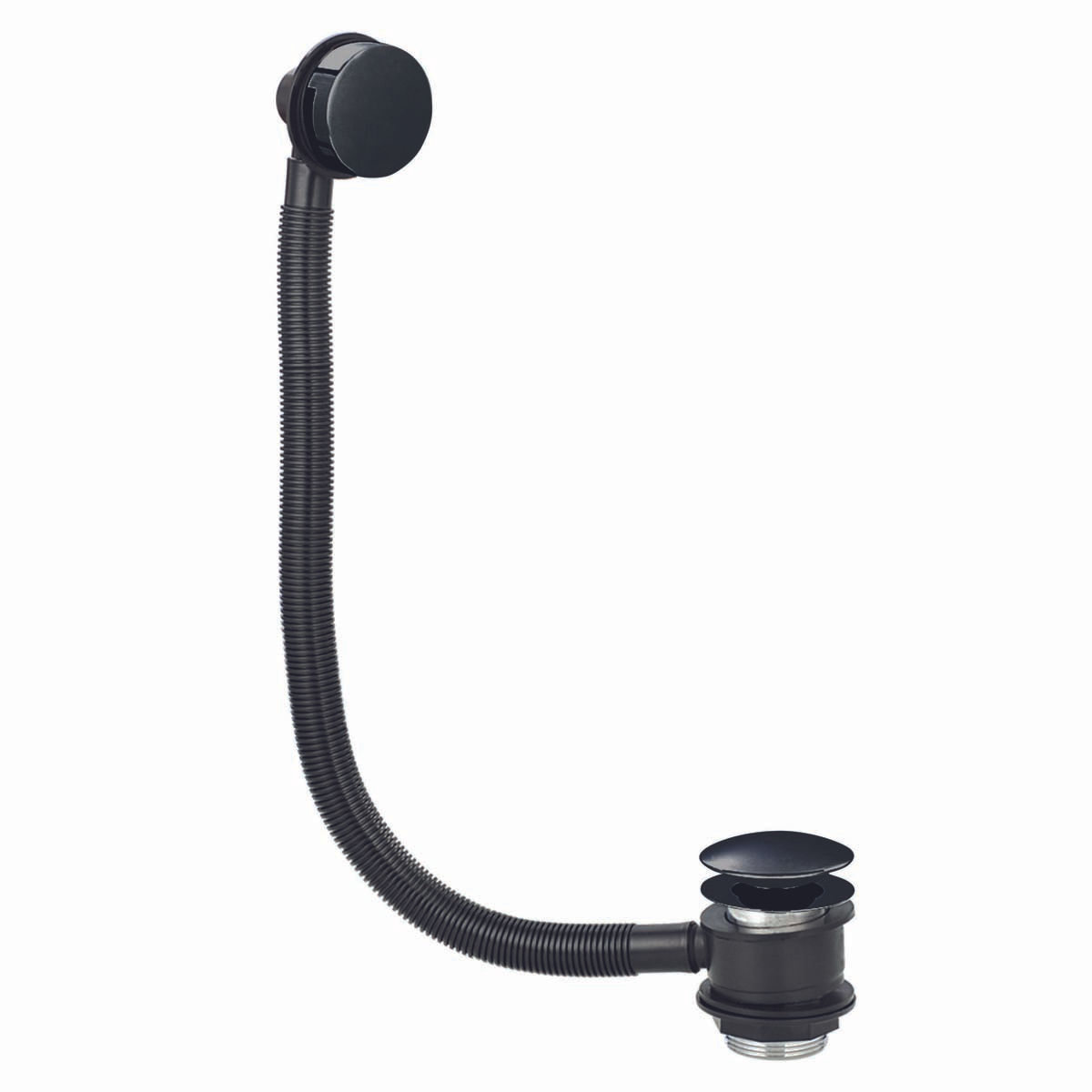 Bathworks Essentials Black Bath Pop-Up Waste + Overflow