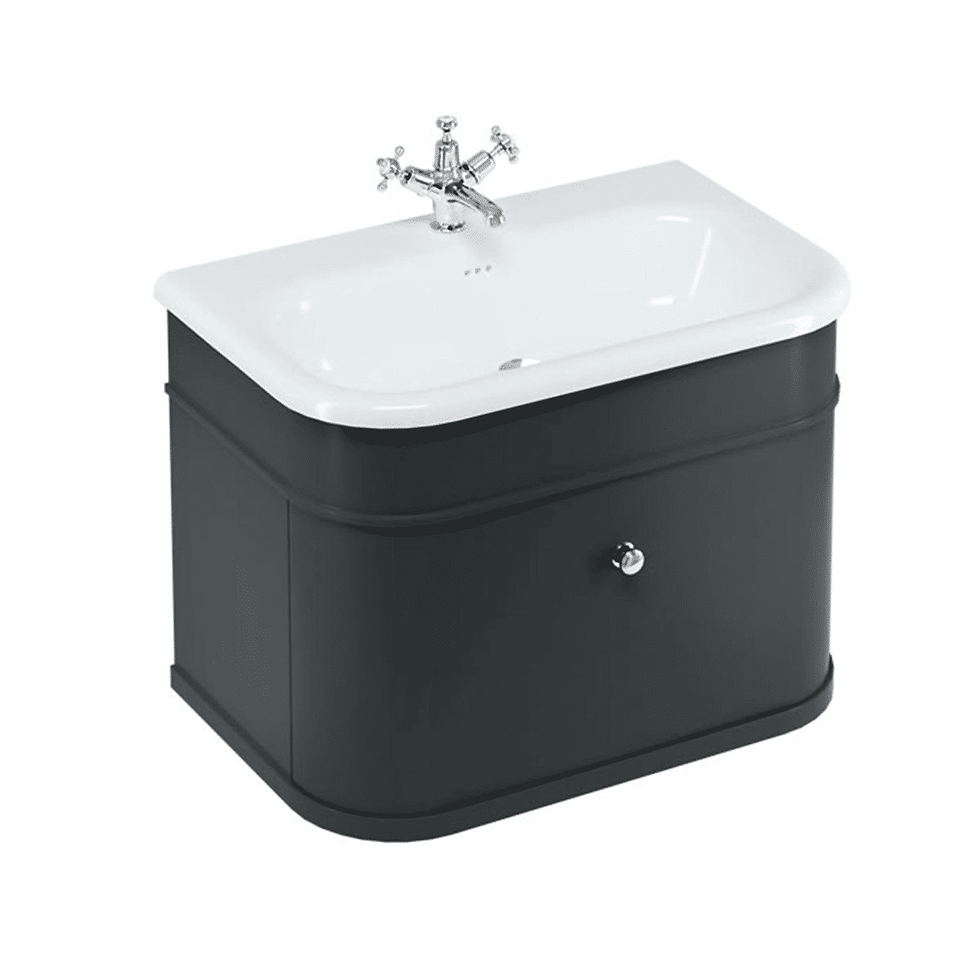 Thumbnail: Burlington Chalfont 1 Drawer Wall Hung Vanity Unit Natural Stone Basin