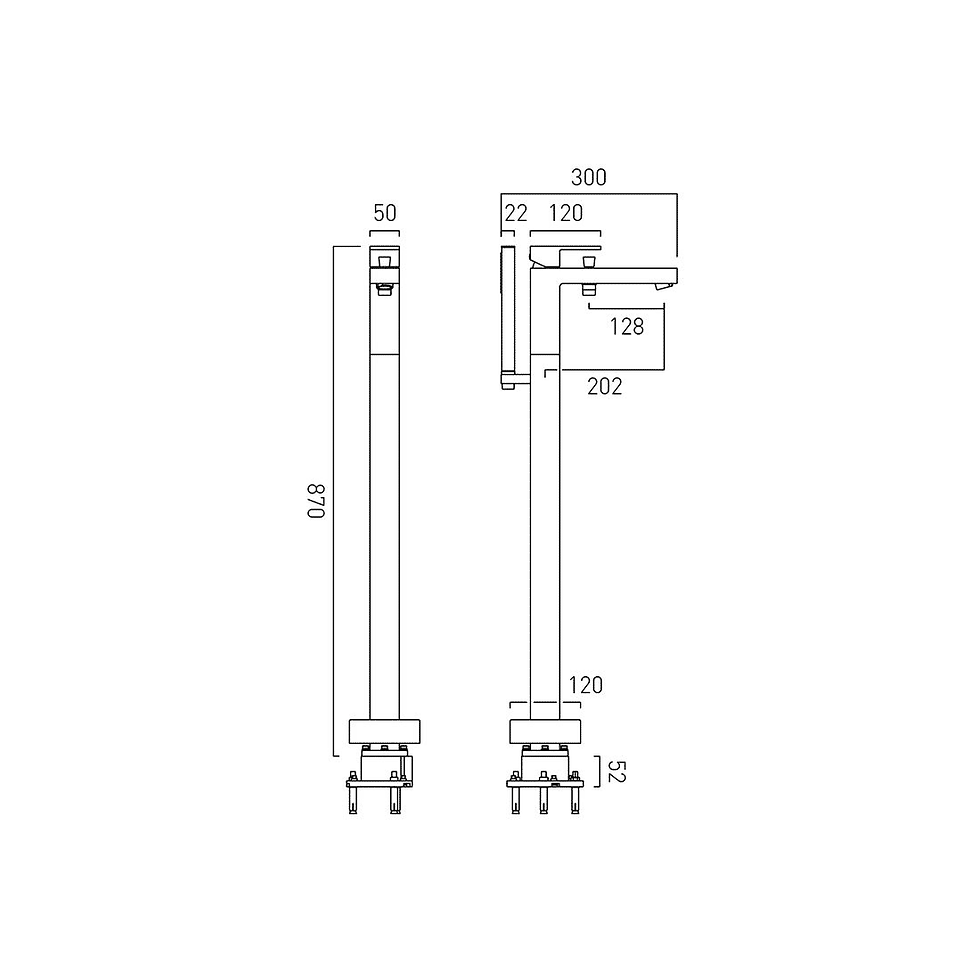 Thumbnail: Vado Notion Floorstanding Bath Shower Mixer Tap With Shower Kit