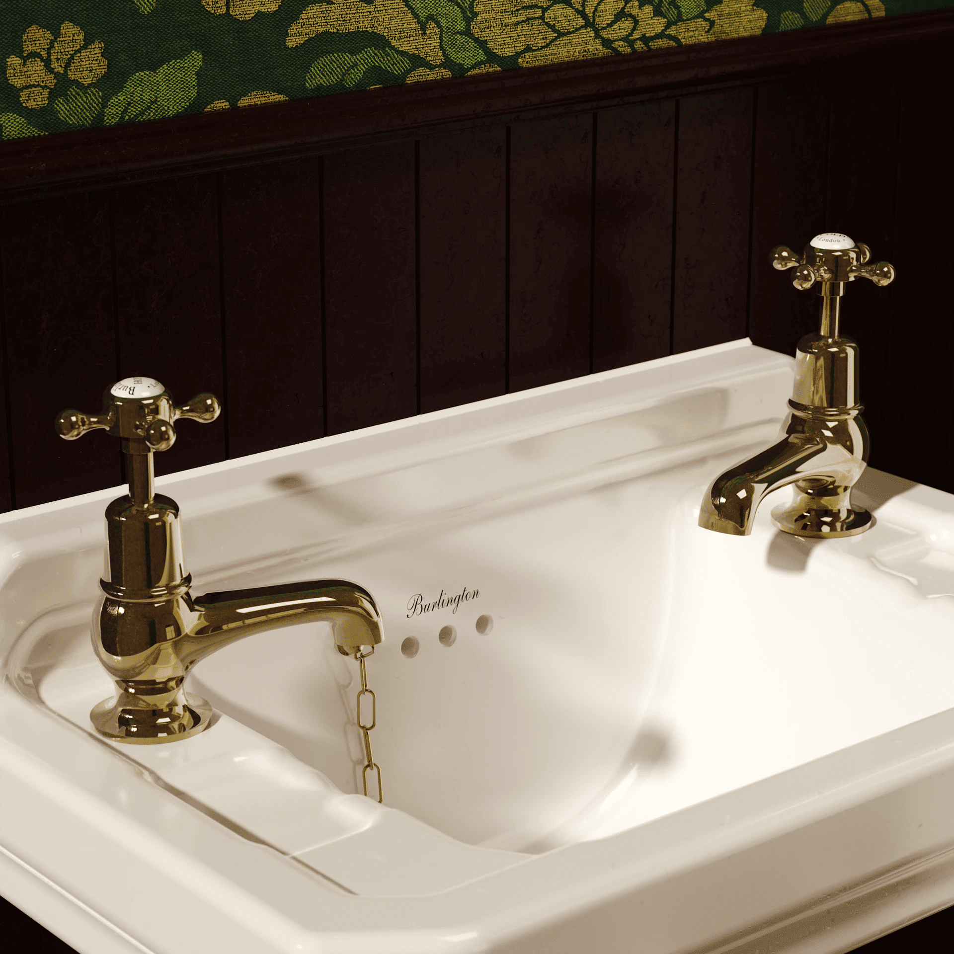 Burlington Claremont Basin Pillar Taps- Gold