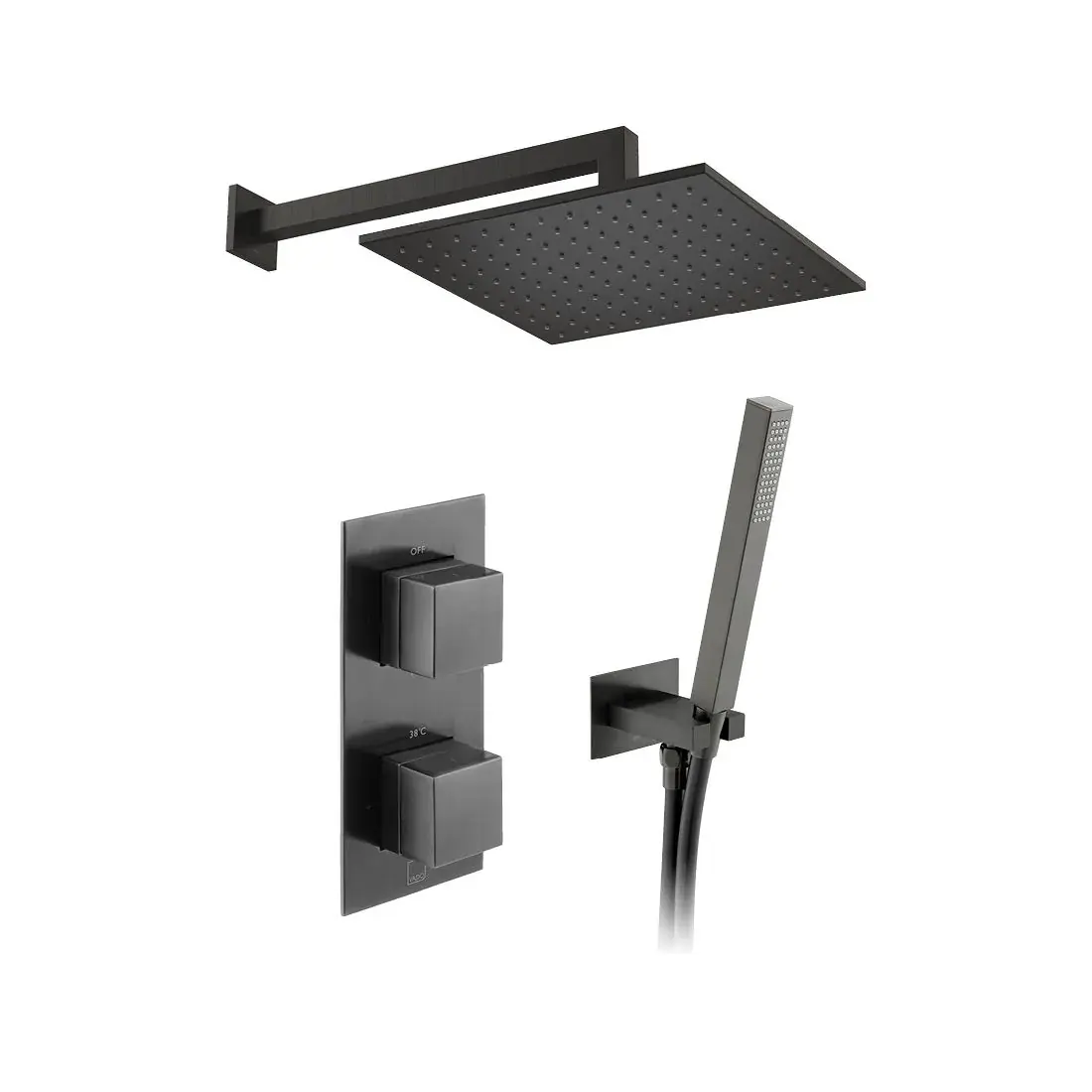 Vado Tablet Notion 2 Outlet Shower Pack - Brushed Black