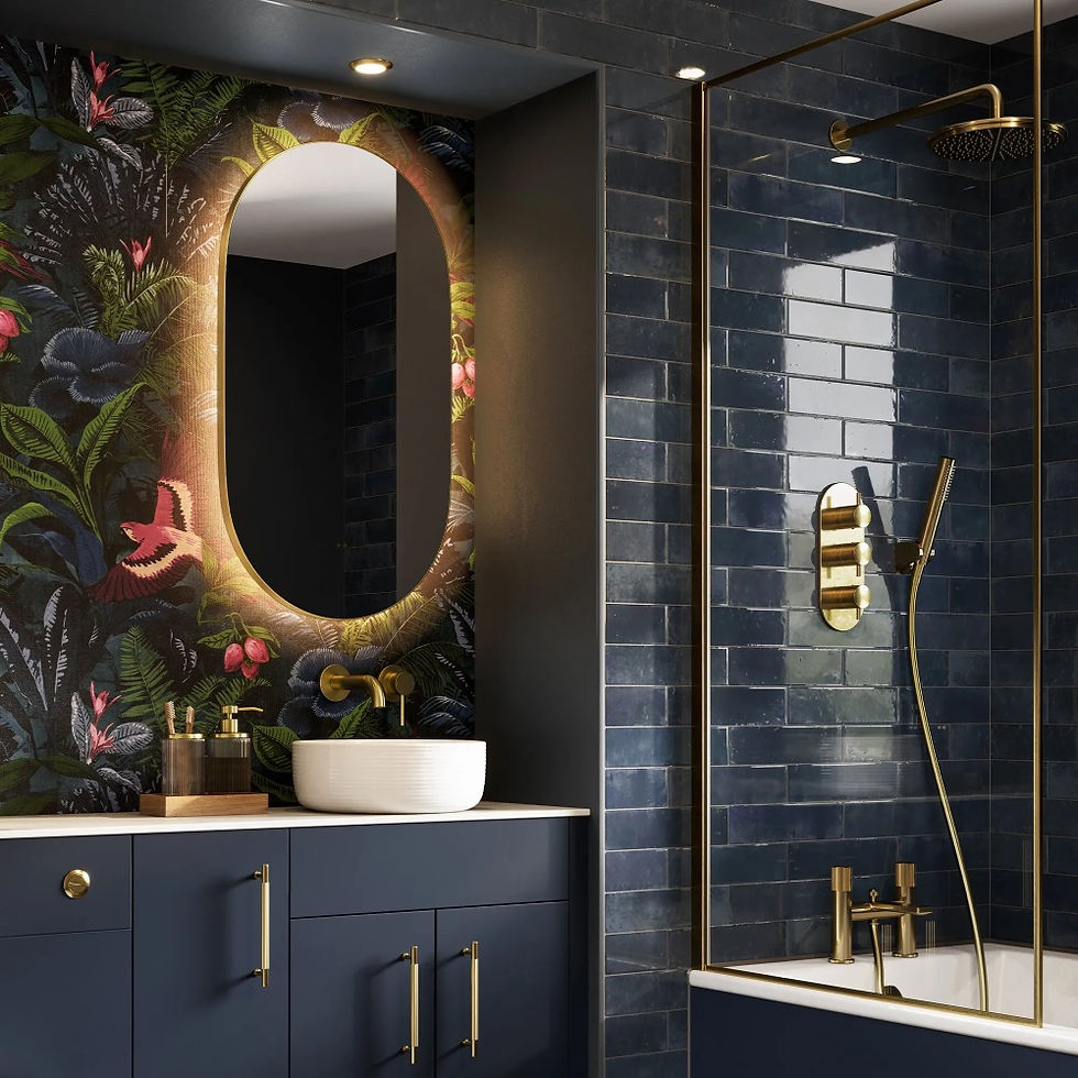 HiB Arcane Pill Illuminated Frame Bathroom Mirror Brass