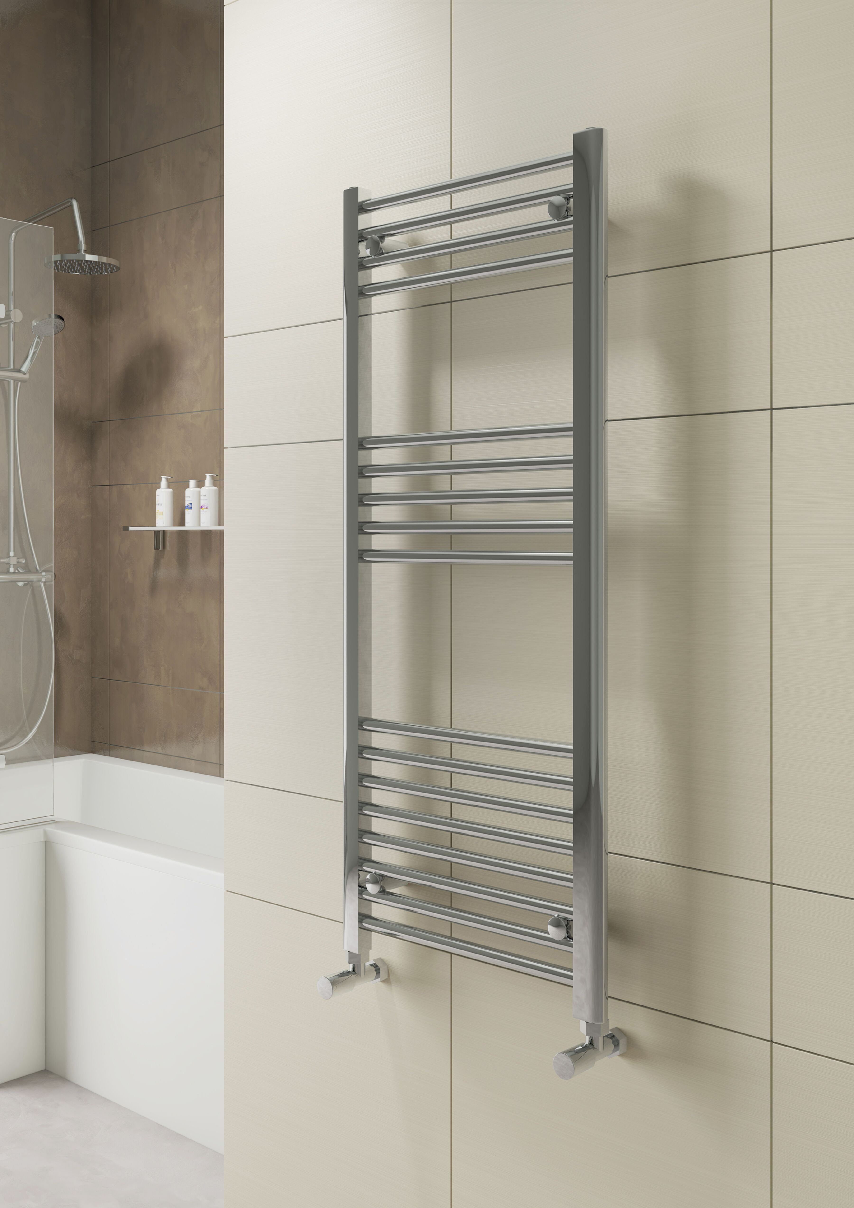 Bathworks Essentials Straight Heated Towel Rail - 800 x 500mm
