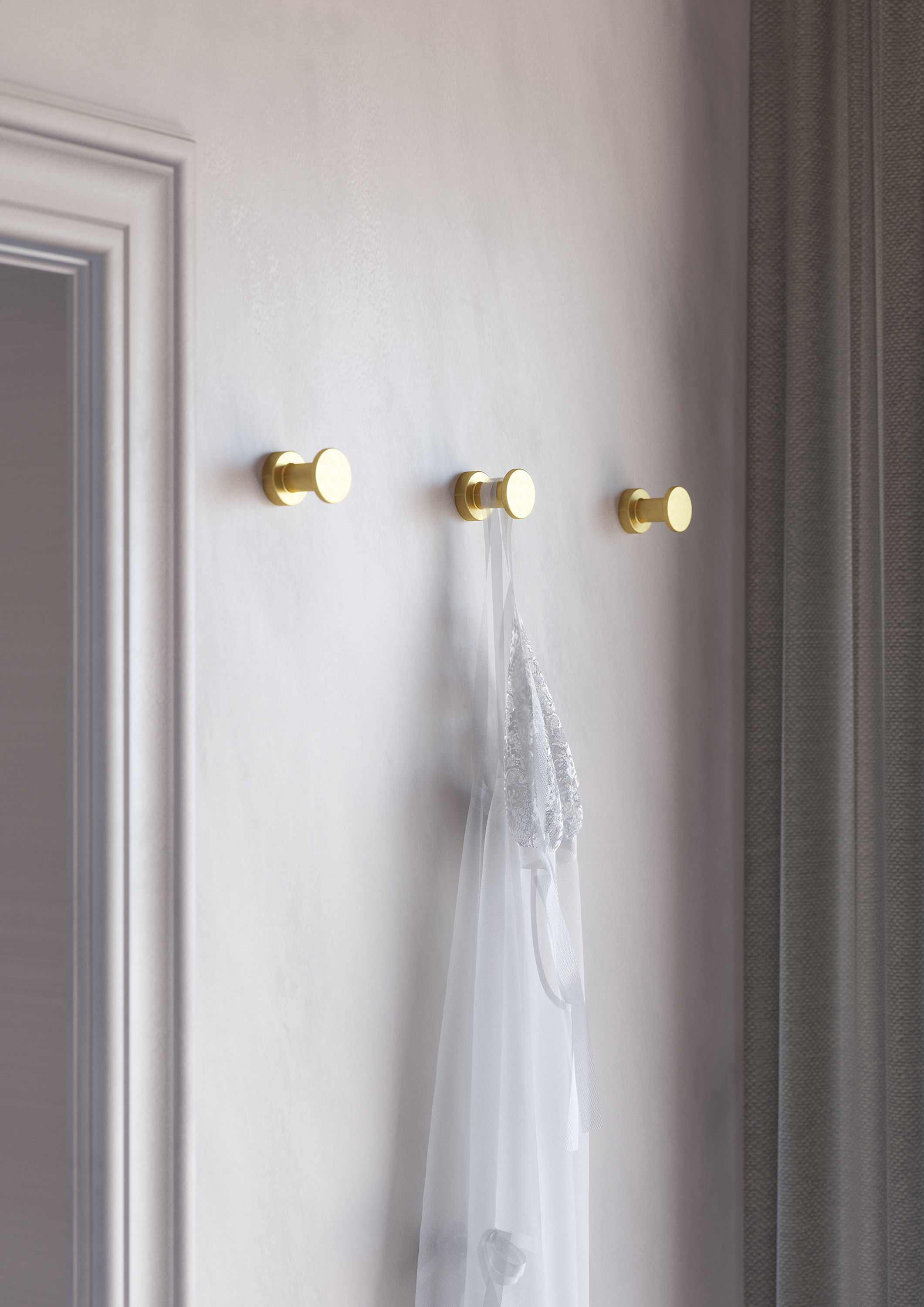 Tecno Project Single Robe Hook 25mm - Brushed Gold