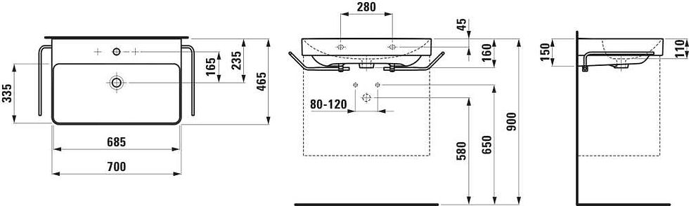 Thumbnail: LAUFEN PRO X 700mm Basin