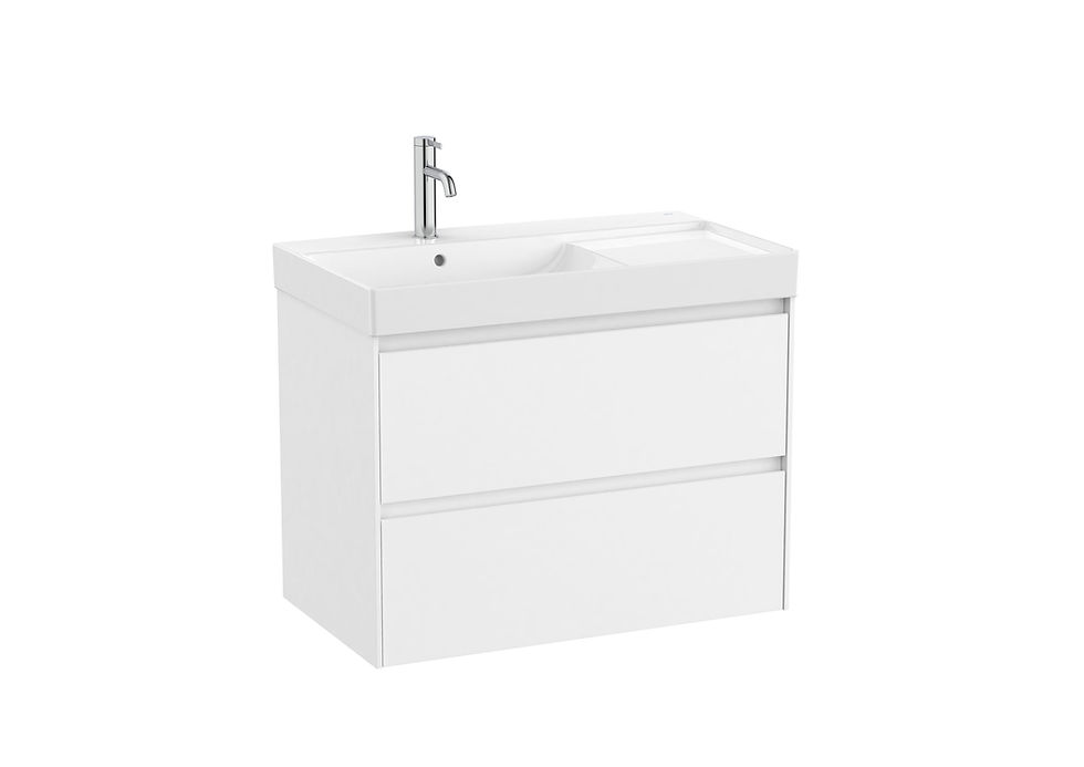 Thumbnail: Roca Ona Base Unit With Two Drawers And LH Basin - 800mm