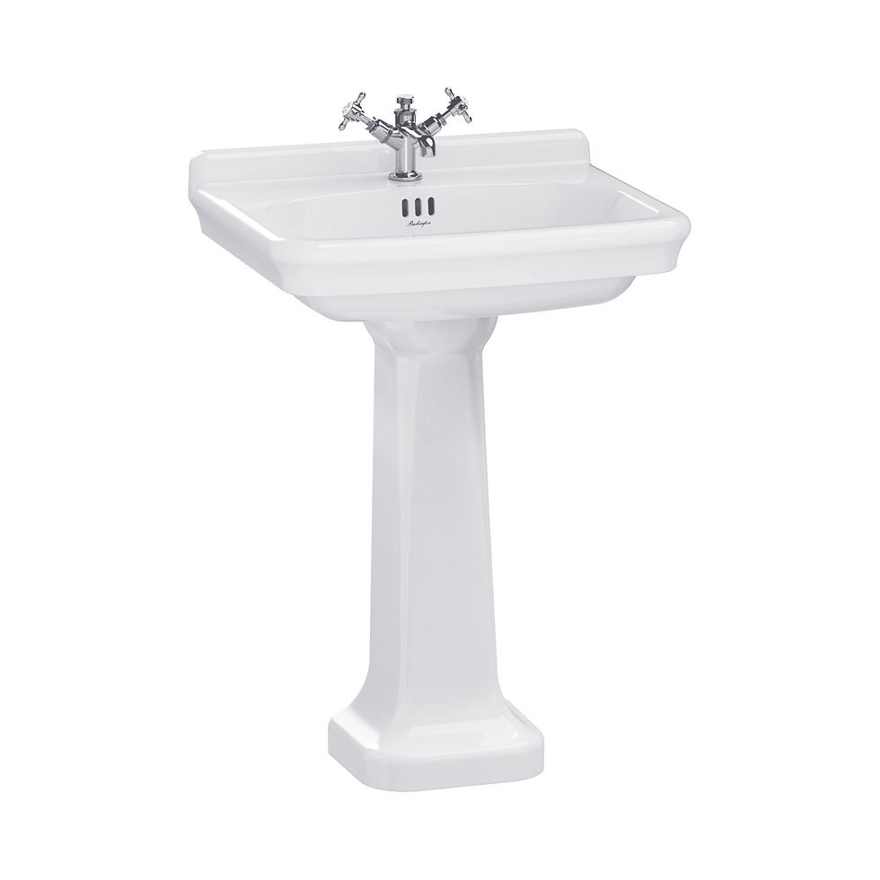 Thumbnail: Burlington Guild Rectangular White Basin With Standard Pedestal