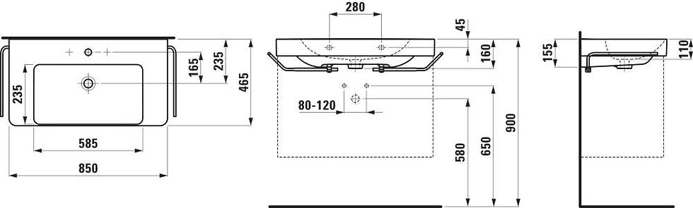 Thumbnail: LAUFEN PRO X 850mm Basin