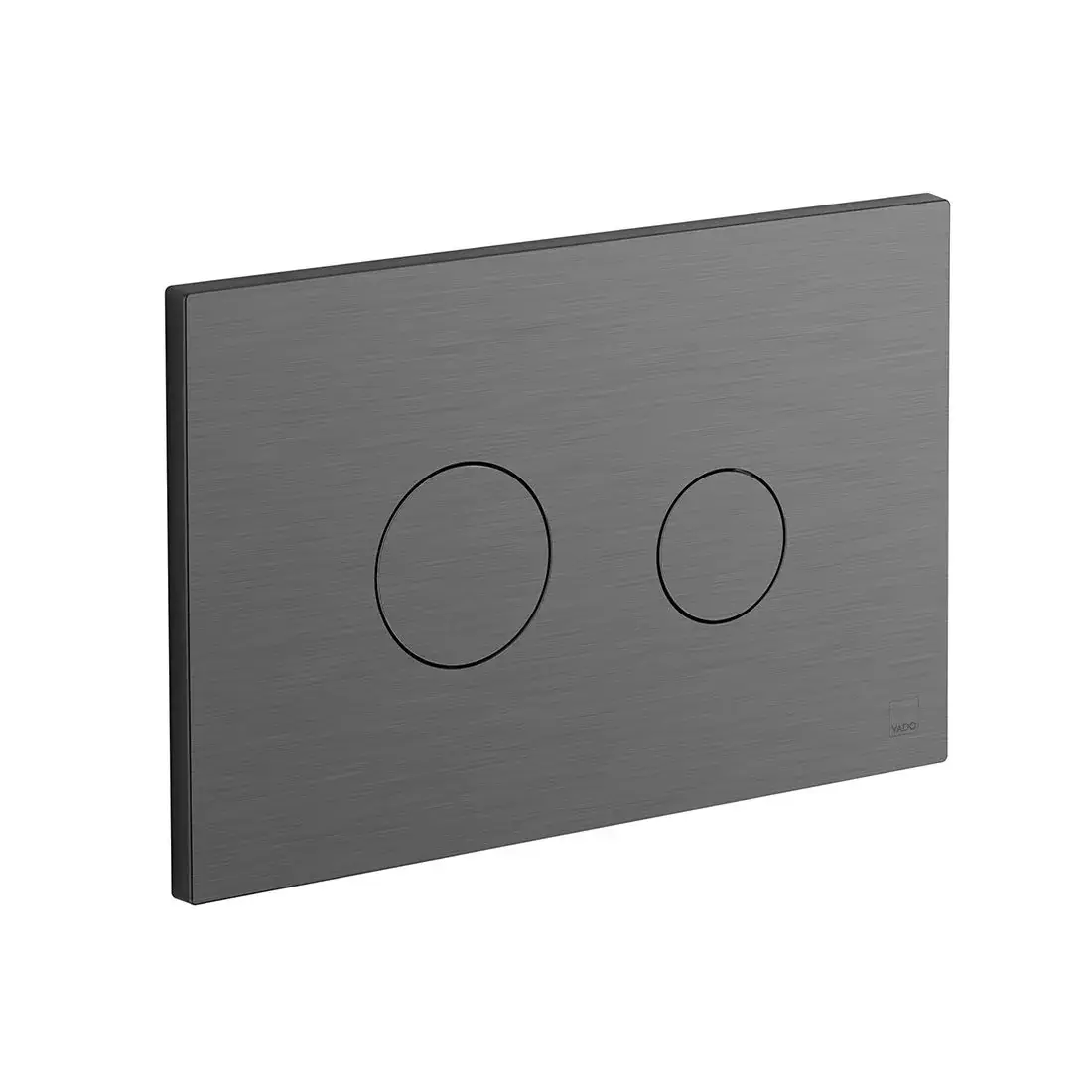 Vado Round Button Flush Plate - Brushed Gunmetal