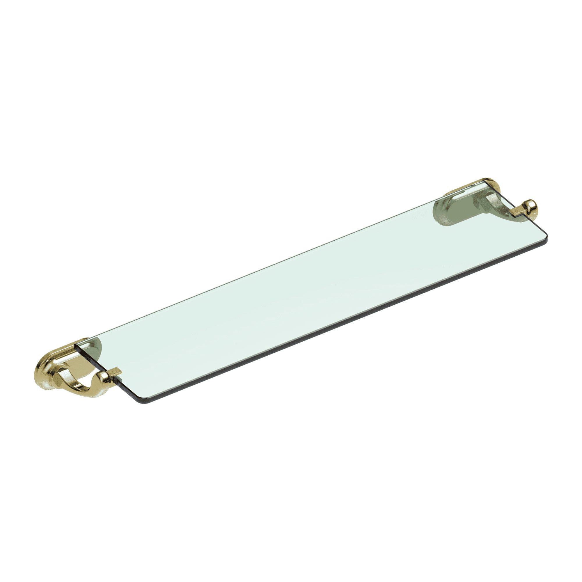 Burlington Guild Traditional Glass Shelf Brass Wall Mounted