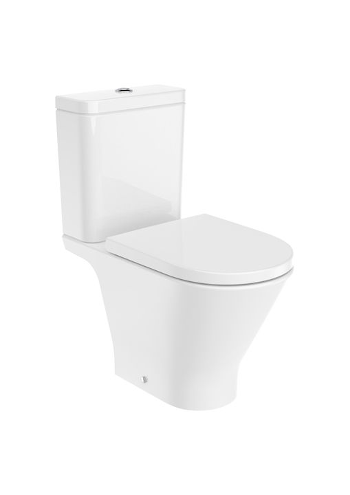 Roca The Gap Round Rimless Open Back Toilet