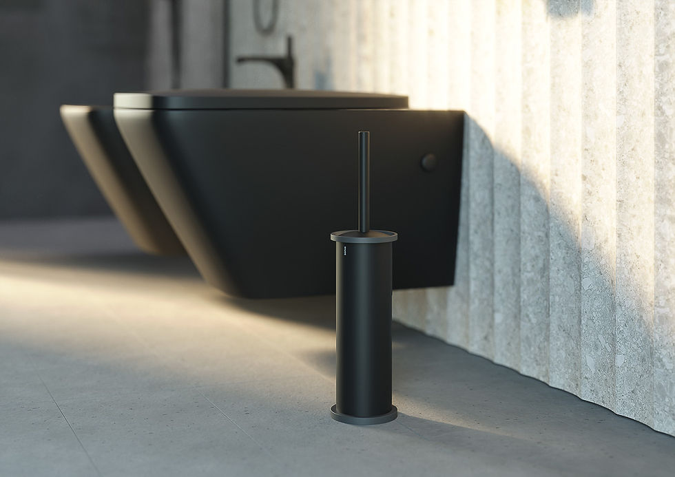 Thumbnail: Sonia Bathroom Metal Toilet Brush Set Black