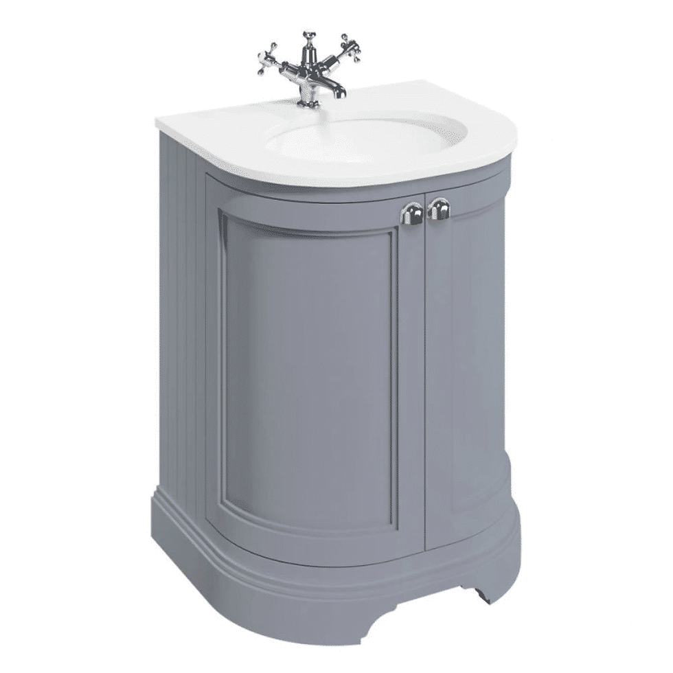 Thumbnail: Burlington 650mm 2 Door Floorstanding Vanity Unit with Basin & Worktop