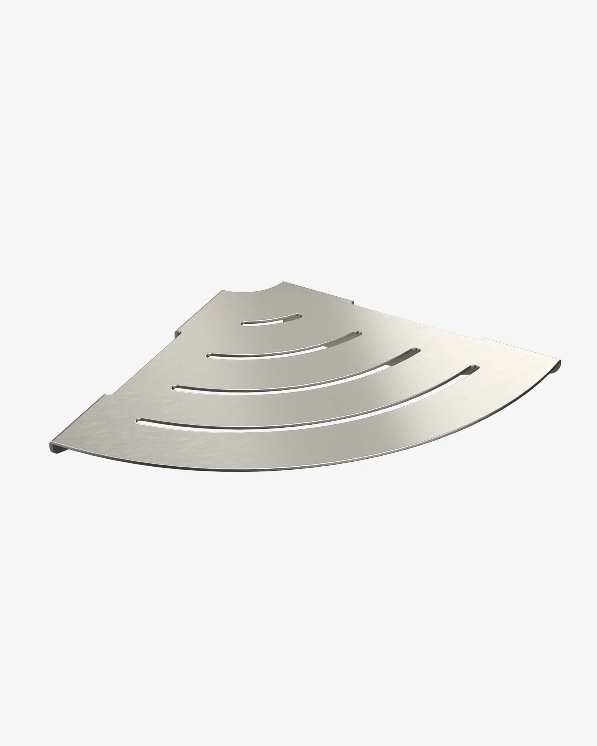 Sonia Nox Corner Metal Shelf - Brushed Stainless Steel