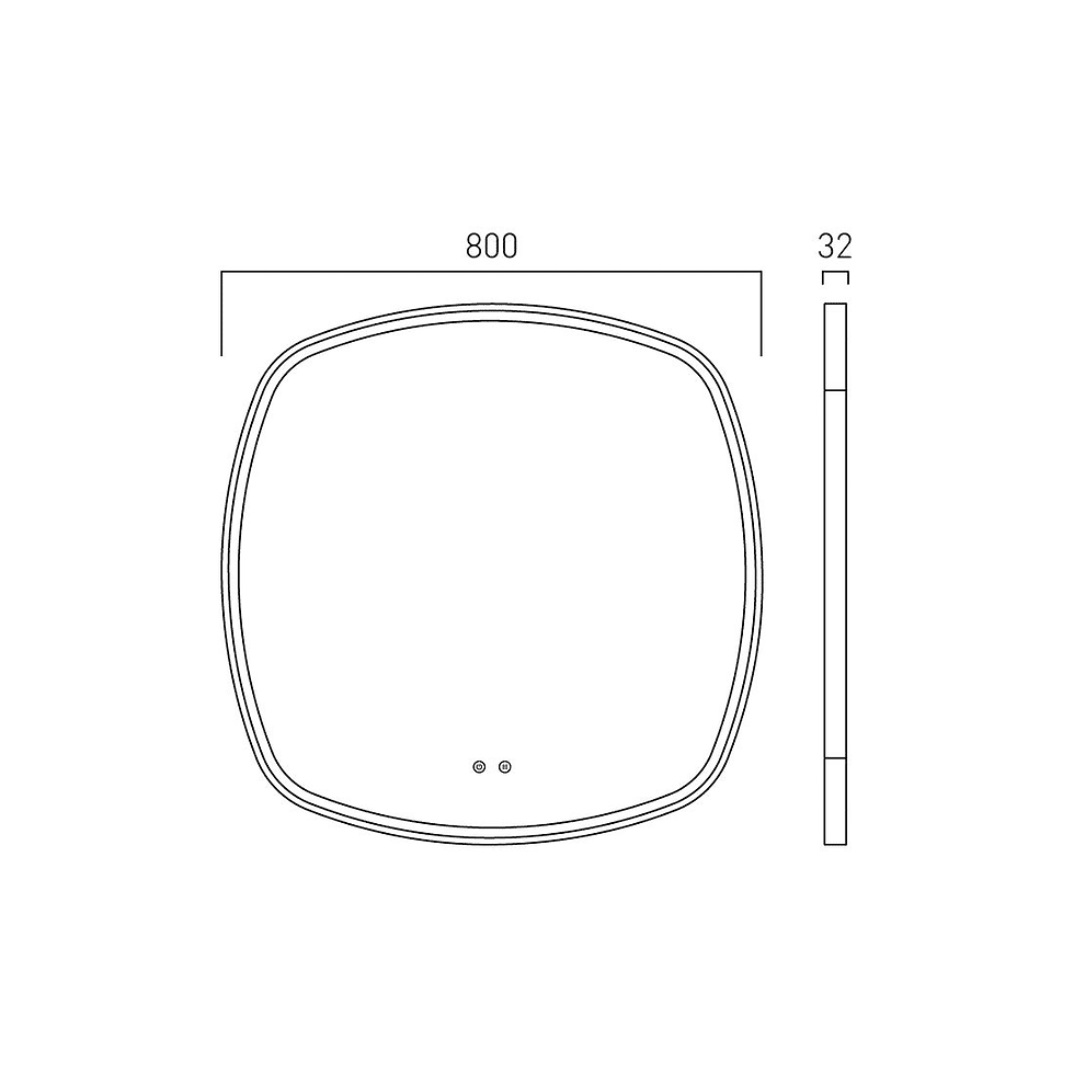 Thumbnail: Vado Cameo Soft Square Illuminated Bathroom Mirror with Adjustable Light