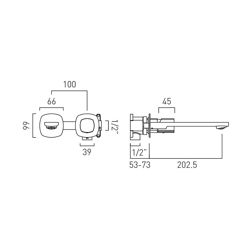 Thumbnail: Vado Cameo Knob Wall Mounted Basin Mixer Tap