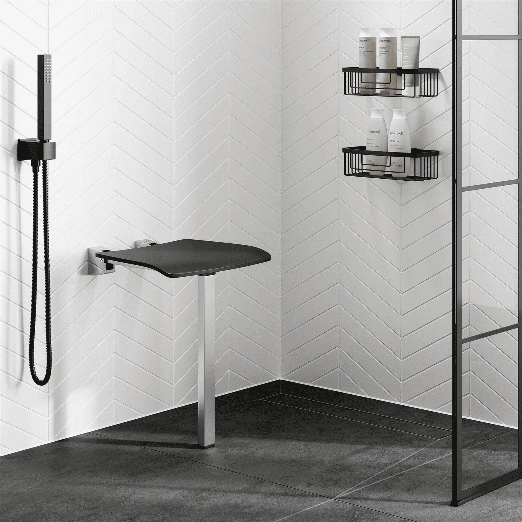 HiB Shower Seat with Support Leg