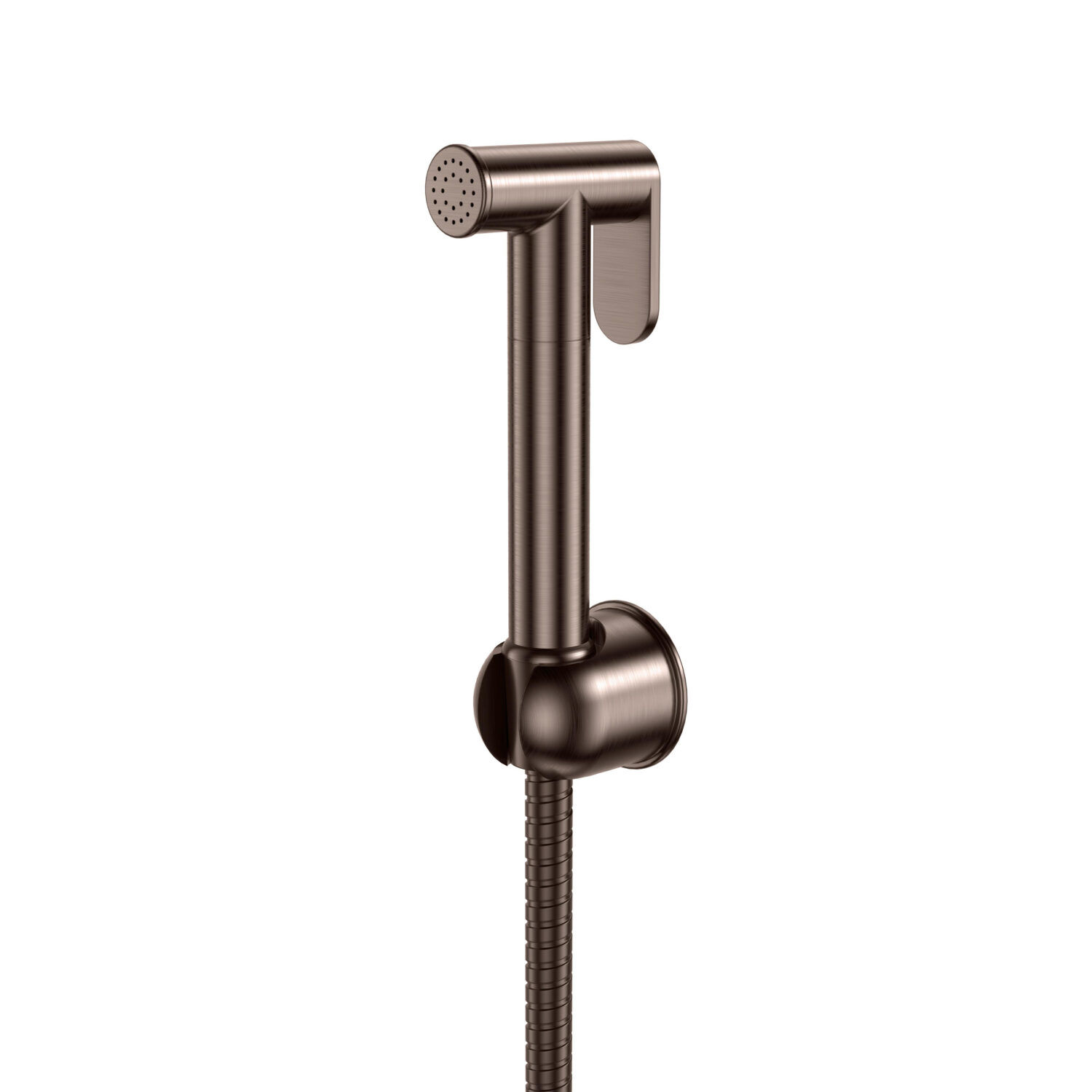 Bathworks Essentials Douche Handset, Flexi & Holder Brushed Bronze